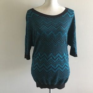 Express sparkly blue tunic sweater